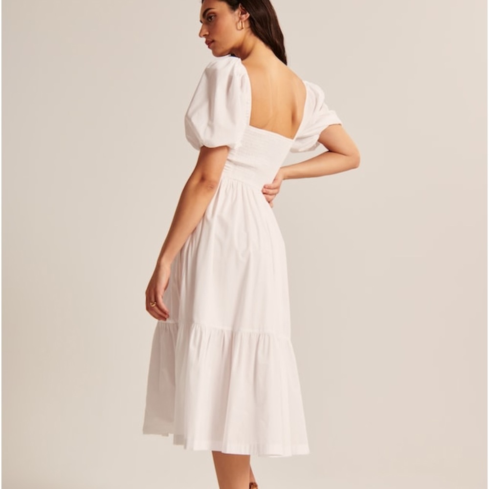 Abercrombie ruched puff sleeve dress